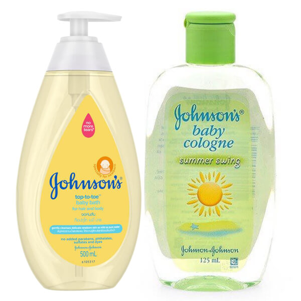 Combo 1 Sữa tắm gội toàn thân Johnson Baby 500ml bao bì mới và 1 Nước hoa hương mùa hè Johnson Baby (125ml)