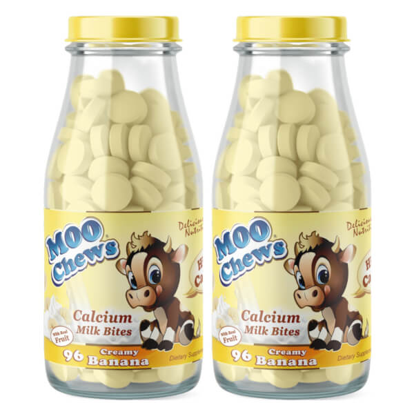 Combo 2 Viên Sữa Moo Chews Banana 96 viên/chai