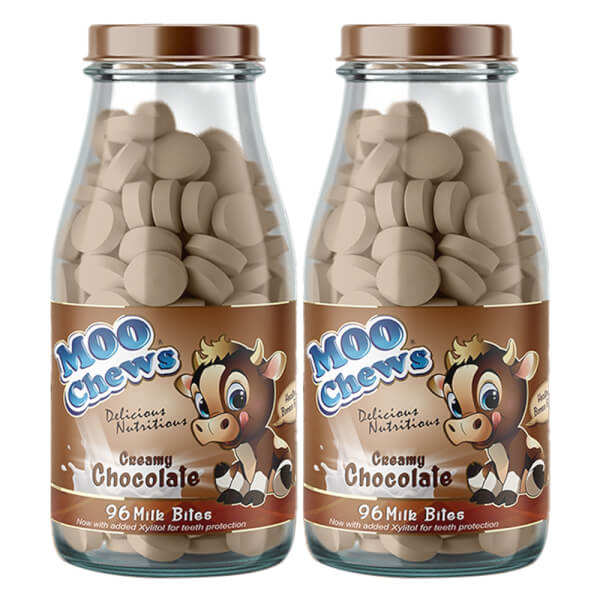 Combo 2 Viên Sữa Moo Chews Chocolate 96 viên/chai