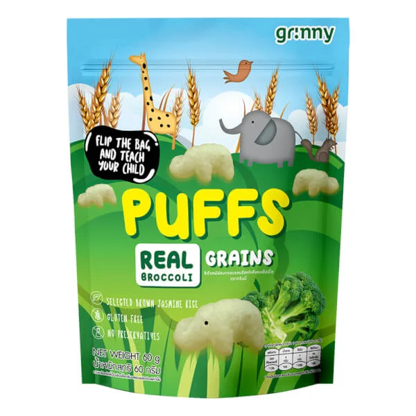 Combo 3 Bánh ăn dặm Grinny vị bông cải xanh và táo (60g)