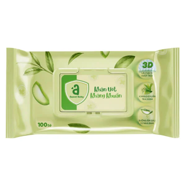 Khăn ướt kháng khuẩn tự nhiên Animo - 100 tờ