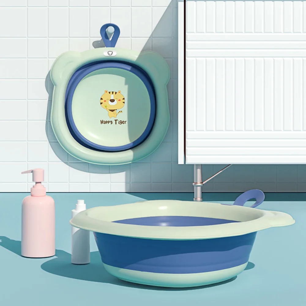 Chậu rửa mặt gấp gọn cho bé Animo (Xanh)