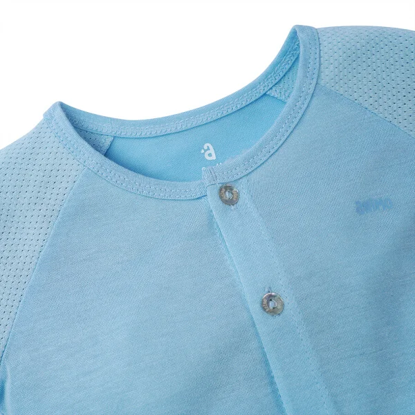 Bộ sơ sinh tính năng ngắn, vải lưới Animo I0322014 (0-12M,Xanh)