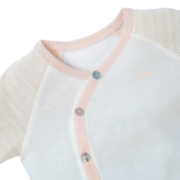 Bộ sơ sinh tính năng ngắn, vải lưới Animo I0322018 (0-12M,Cam)