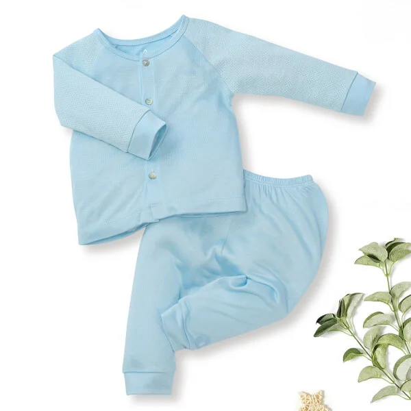 Bộ sơ sinh tính năng dài, vải lưới Animo I0322024 (0-12M,Xanh)