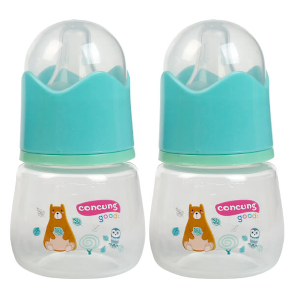 Combo 2 Bình sữa ConCung Good Easy Start nhựa PP cổ thường (60ml, Xanh lá)