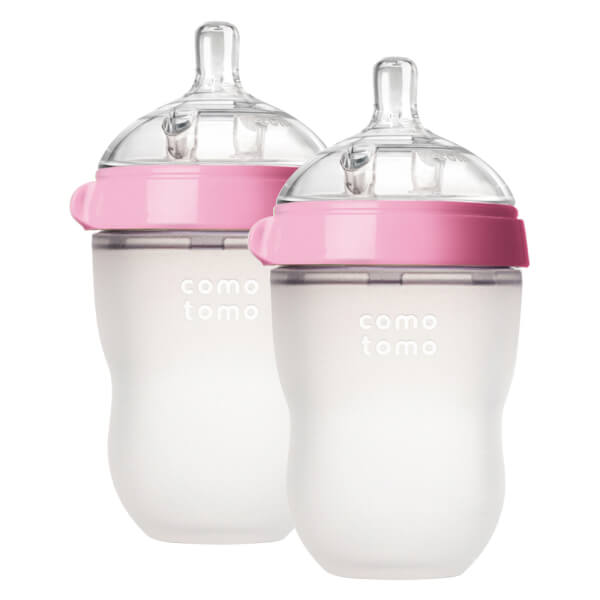 Combo 2 Bình sữa silicone Comotomo 250ml  - Hồng