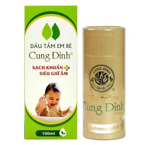 Combo 1 Dầu tắm em bé Cung Đình 100ml và 1 Dầu tràm Cung Đình 50ml loại đặc biệt