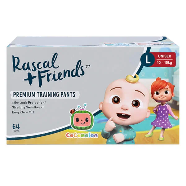 Combo 3 Thùng Tã quần Rascal Friend Cocomelon (L,10-15kg, 64 miếng)