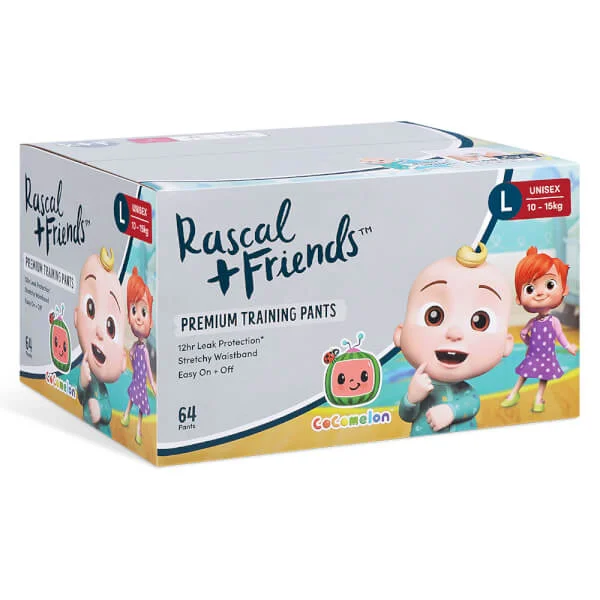 Combo 3 Thùng Tã quần Rascal Friend Cocomelon (L,10-15kg, 64 miếng)