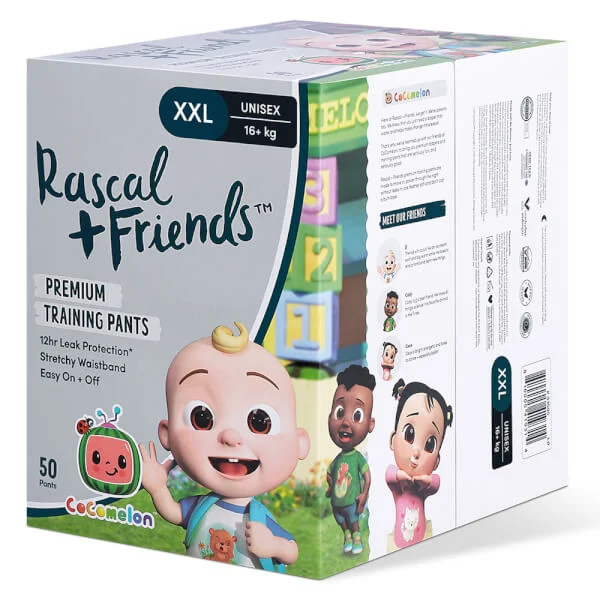 Combo 2 Thùng Tã quần Rascal + Friend Cocomelon (XXL,>16, 50 miếng)