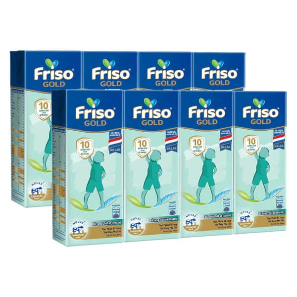 Combo 2 lốc sữa uống pha sẵn nhãn hiệu Friso Gold - Lốc 4 hộp