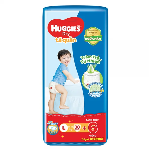 Tã quần Huggies Dry Pants (L, 9-14kg, 38 miếng) (Sản phẩm sẽ được giao với bao bì ngẫu nhiên)