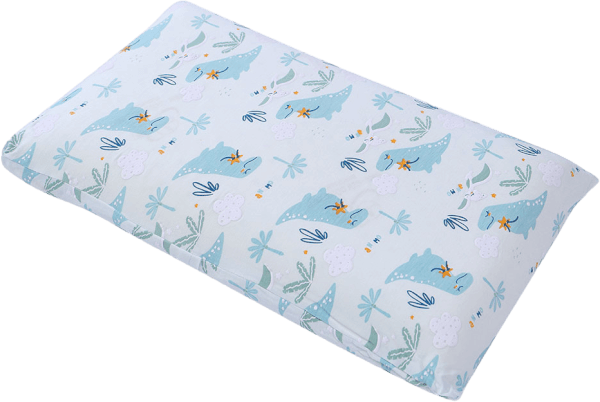 Gối cao su thiên nhiên Oval Baby Nửa màu xanh