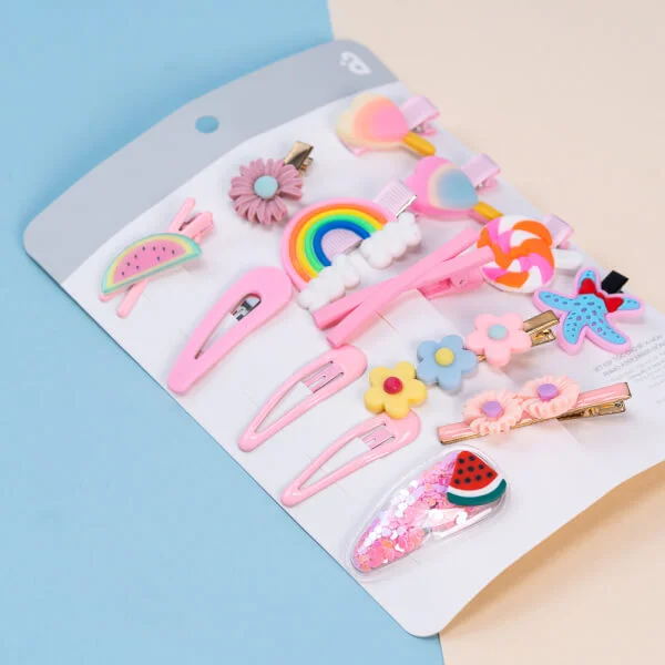 Set kẹp tóc cho bé 14 món Animo A2107_MN025 (Hồng)