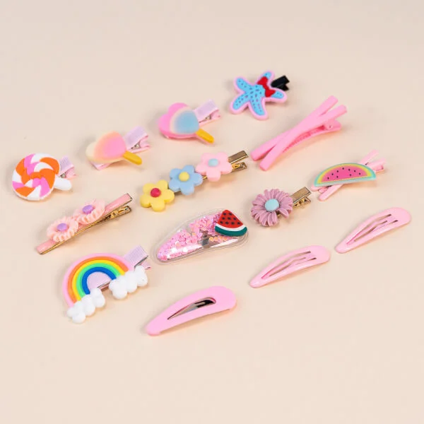 Set kẹp tóc cho bé 14 món Animo A2107_MN025 (Hồng)
