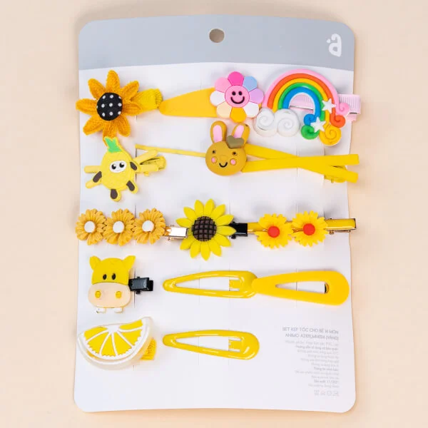 Set kẹp tóc cho bé 14 món Animo A2107_MN024 (Vàng)