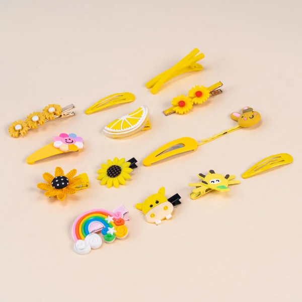Set kẹp tóc cho bé 14 món Animo A2107_MN024 (Vàng)