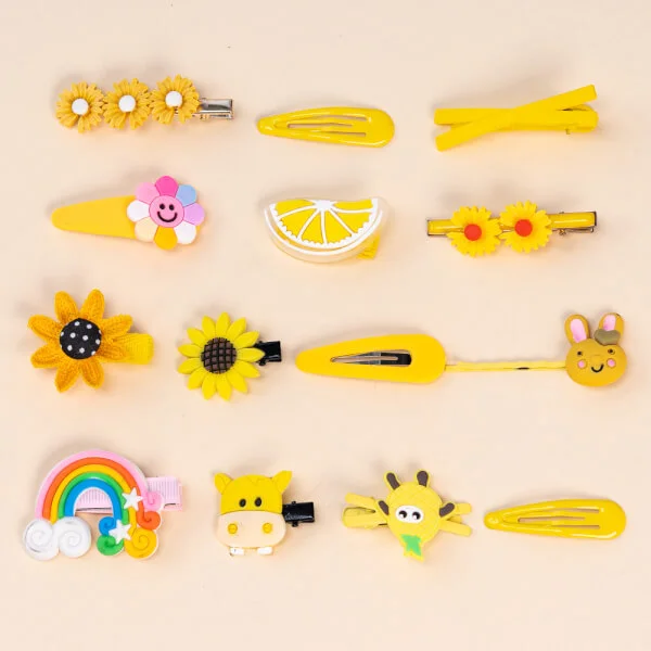 Set kẹp tóc cho bé 14 món Animo A2107_MN024 (Vàng)
