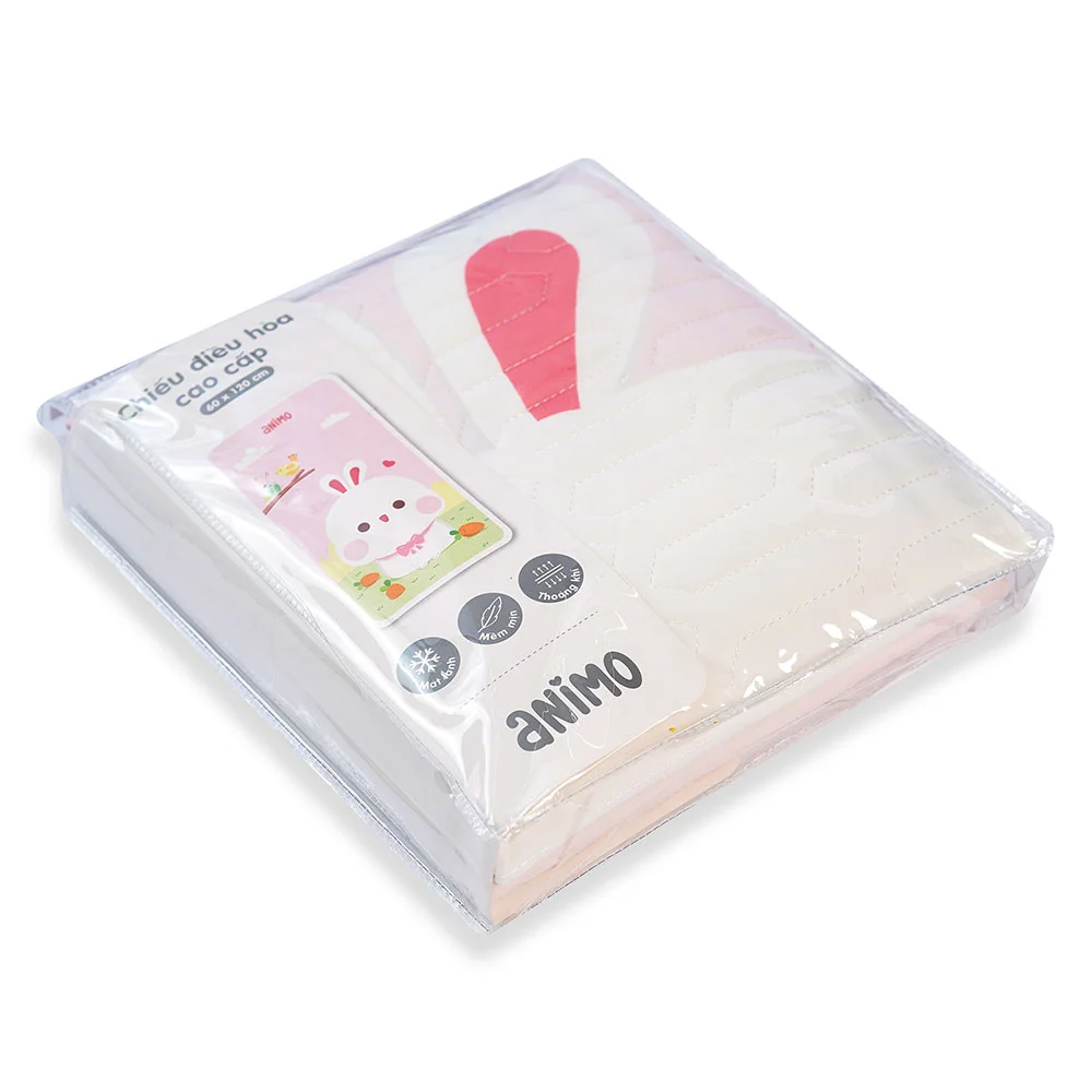 Chiếu điều hòa cao cấp cho bé Animo thỏ hồng (60x120cm)