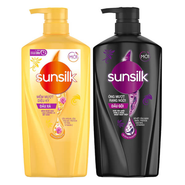 Combo 1 Dầu gội SUNSILK óng mượt rạng ngời 650g và 1 Dầu xả SUNSILK mềm mượt diệu kỳ 640g