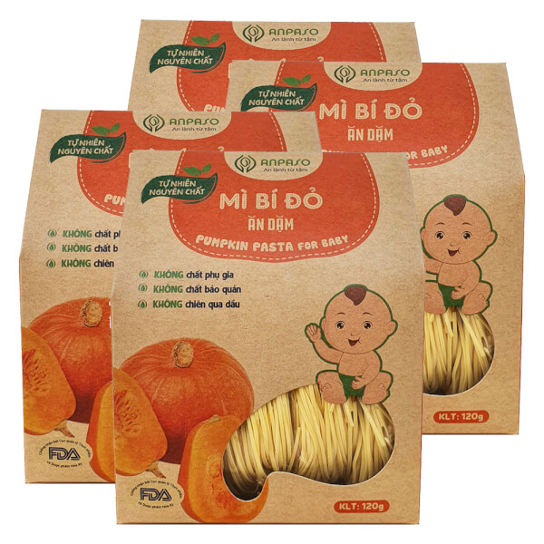 Combo 4 Mì bí đỏ ăn dặm cho bé Anpaso 120g