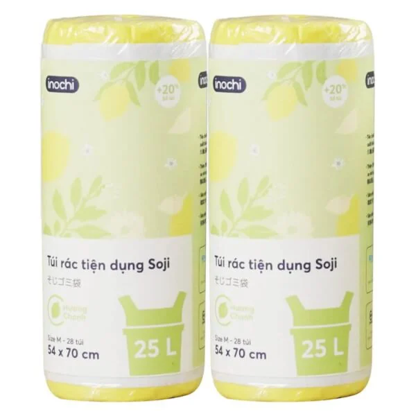 Combo 2 Túi rác tiện dụng Soji 25L x 28 túi (INC, Size M, Hương Chanh)