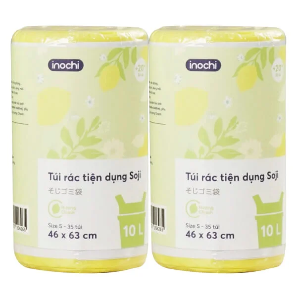 Combo 2 Túi rác tiện dụng Soji 10L x 35 túi (INC,Size S, Hương Chanh)