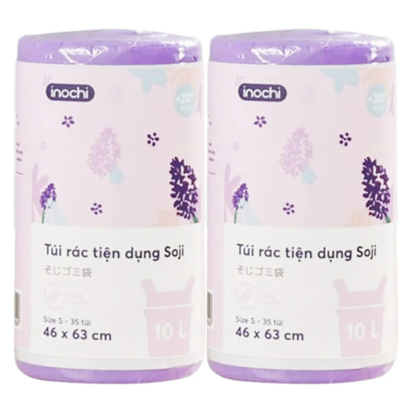 Combo 2 Túi rác tiện dụng Soji 10L x 35 túi (INC, Size S, Hương Lavender)