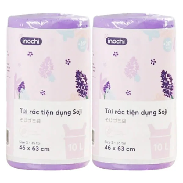 Combo 2 Túi rác tiện dụng Soji 10L x 35 túi (INC, Size S, Hương Lavender)