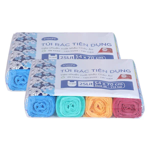 Combo 2 Lô túi rác màu tiện dụng Soji 4 x 25L (4 màu)