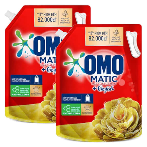 Combo 2 Nước Giặt OMO Matic Comfort Tinh dầu thơm Cửa trên 3.6kg