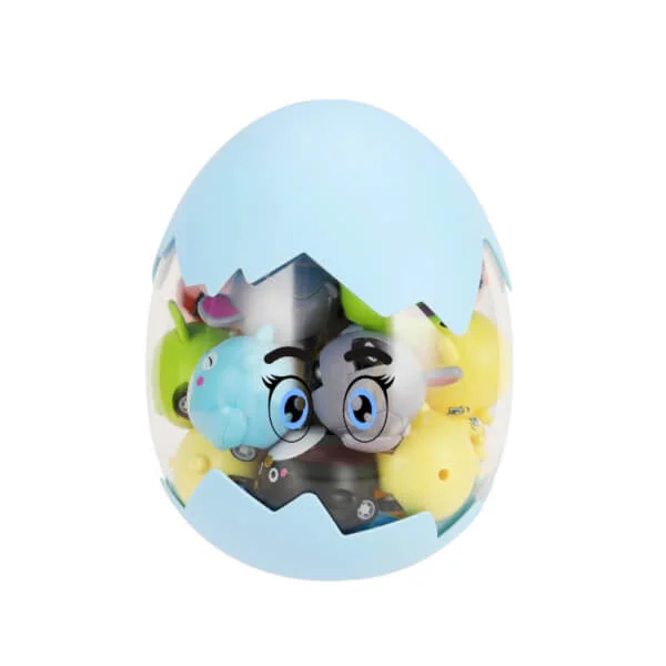 Hộp đồ chơi trứng 20 con thú mini chạy đà CY366690 (Xanh)