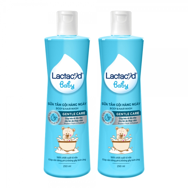 Combo 2 Sữa tắm gội Lactacyd Baby Gentle Care 250ml