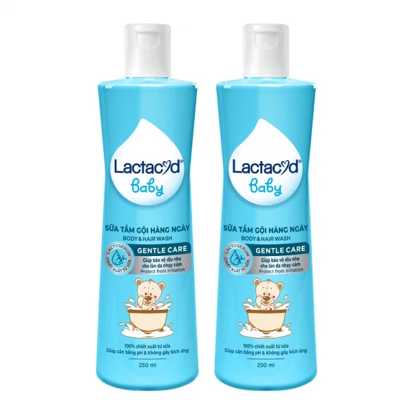 Combo 2 Sữa tắm gội Lactacyd Baby Gentle Care 250ml