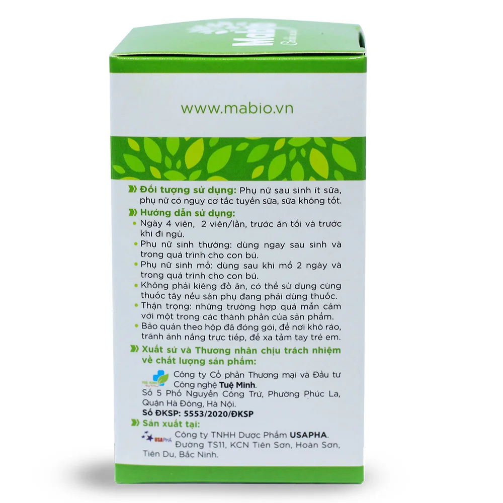 Thực phẩm bảo vệ sức khỏe viên uống lợi sữa Mabio