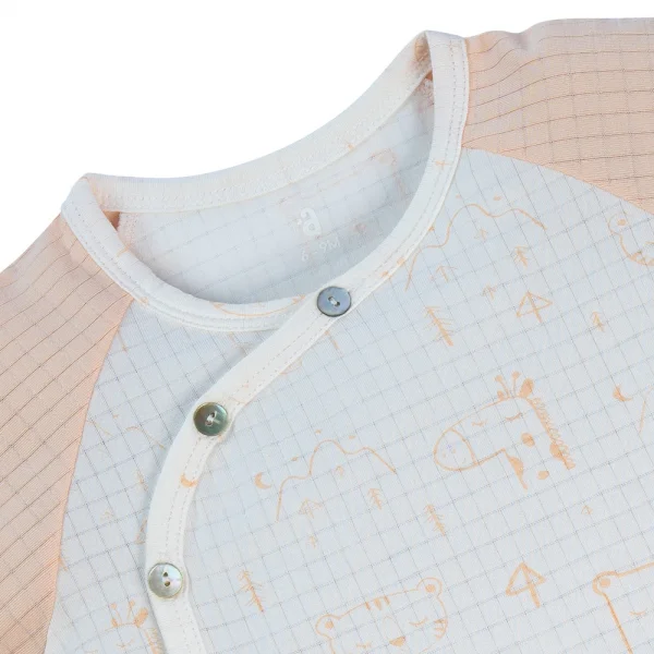 Bộ sơ sinh tính năng ngắn Chống muỗi Animo VĐ722016 (0-24M,Cam)