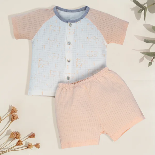 Bộ sơ sinh tính năng ngắn Chống muỗi Animo VĐ722015 (0-24M,Cam)