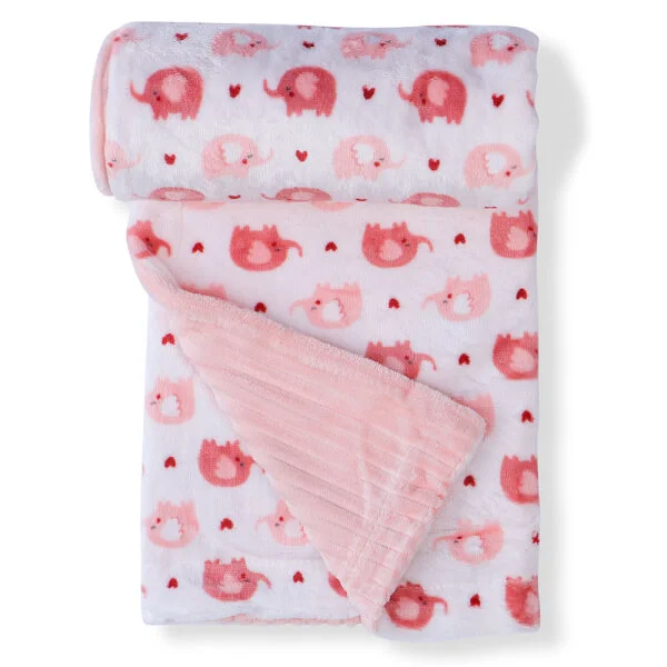 Chăn bông kèm thú cho bé Animo B2207_NK003 (75x100 cm, Hồng)