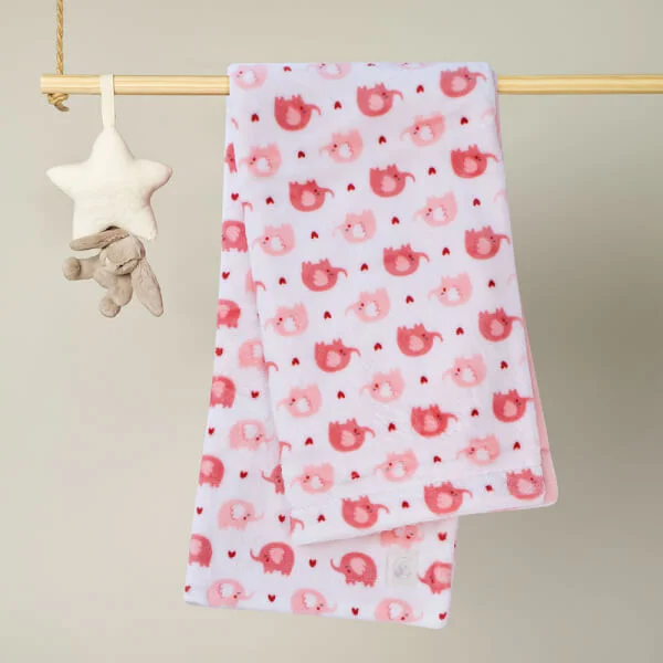 Chăn bông kèm thú cho bé Animo B2207_NK003 (75x100 cm, Hồng)