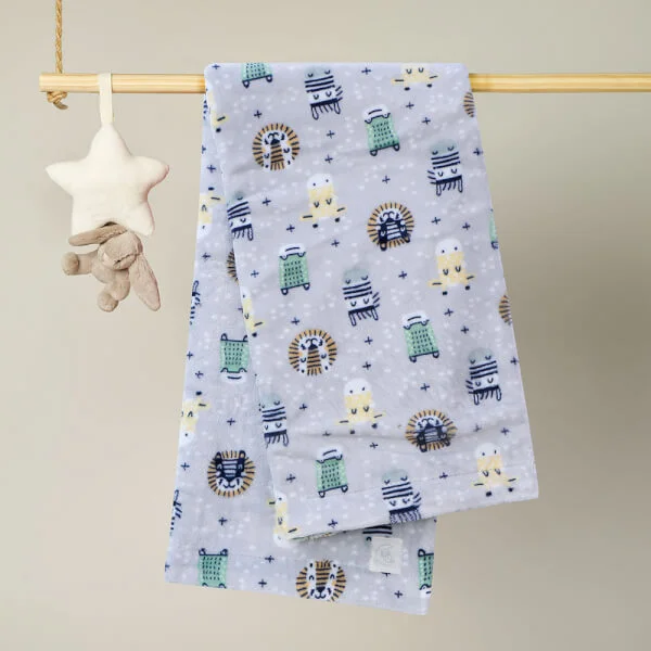 Chăn bông kèm thú cho bé Animo B2207_NK002 (75x100 cm, Nhiều màu)