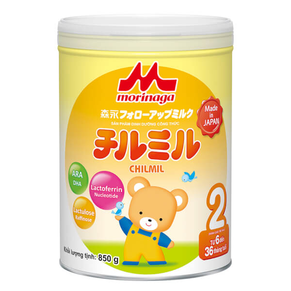 Sữa Morinaga số 2 850g (Chilmil, 6-36 tháng)