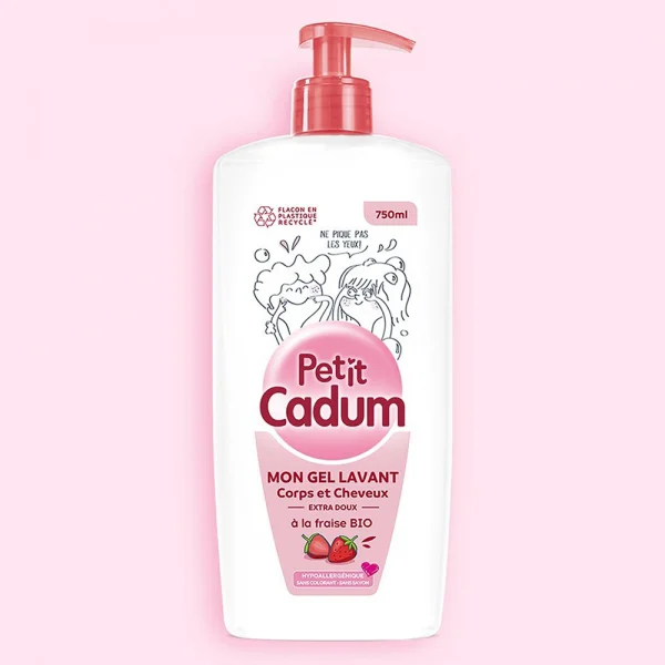 Tắm gội hương dâu cho trẻ trên 1 tuổi Cadum 750ml