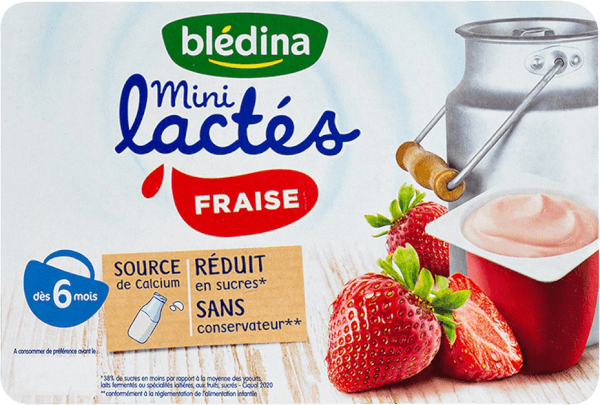 Combo 2 Sữa chua Bledina vị dâu, 6M. (55gx6 hộp)