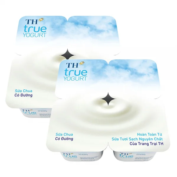 Combo 2 Vỉ Sữa chua TH true Yogurt có đường 100g (vỉ 4 hộp)