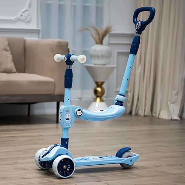 Xe scooter có ghế ngồi, cần đẩy 3in1 Animo ZT-505 (Xanh dương)