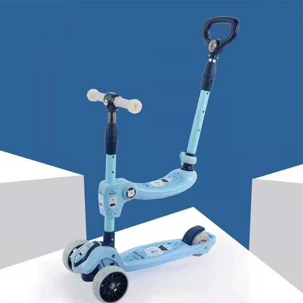 Xe scooter có ghế ngồi, cần đẩy 3in1 Animo ZT-505 (Xanh dương)
