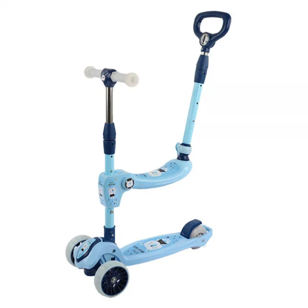 Xe scooter có ghế ngồi, cần đẩy 3in1 Animo ZT-505 (Xanh dương)