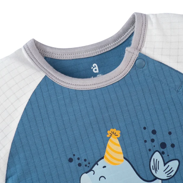 Bộ sơ sinh tính năng ngắn Chống muỗi Animo VĐ722014 (0-24M,Xanh)