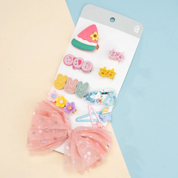 Set kẹp tóc cho bé 10 món Animo A2207_MN041 (Hồng)